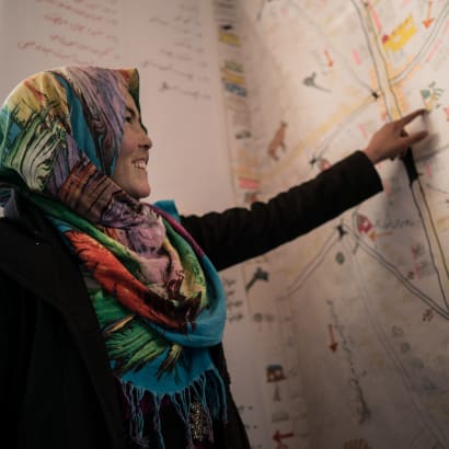 Afghanaid helps villagers map out risk areas in their community